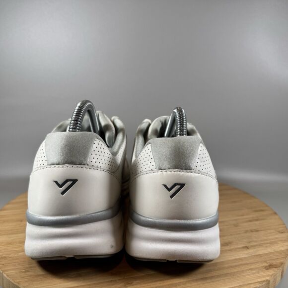 S Vionic Sneakers Mens 8.5 White Revive Leather Trainers Walking Gym Workout - Picture 4 of 8